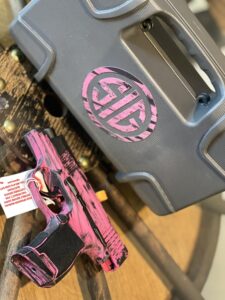 custom Battle worn pink pattern hydrographic processed by Pinkgun.com. Cerakote hydrographic processing