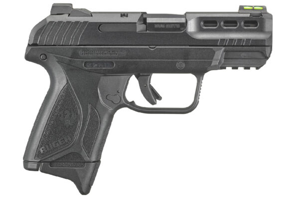 Right-side view of the Ruger Security 380 .380 acp pistol highlighting the manual safety and textured ergonomic grip.