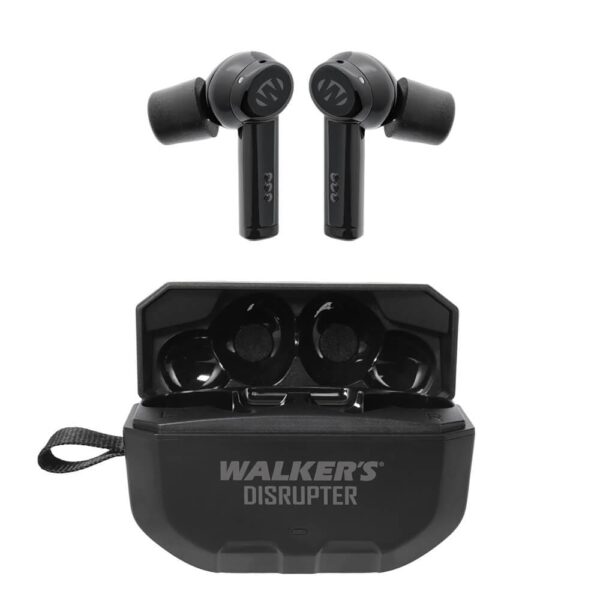 Front view image of the Walker's Disrupter Bluetooth Earbuds