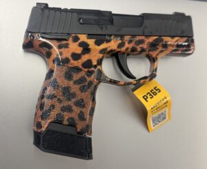 Cheetah print pistol gun by Pinkgun.com sig sauer P365 9mm